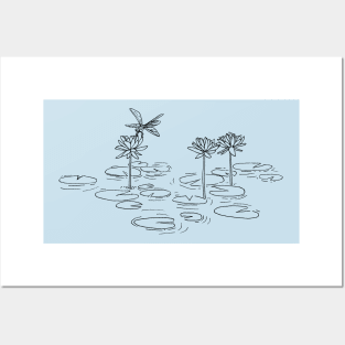 Dragonfly pond Posters and Art